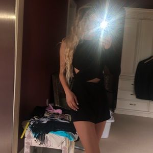 Nasty Gal Head Rush Cutout Black Romper